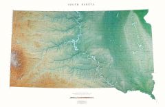 South Dakota Lithograph Map